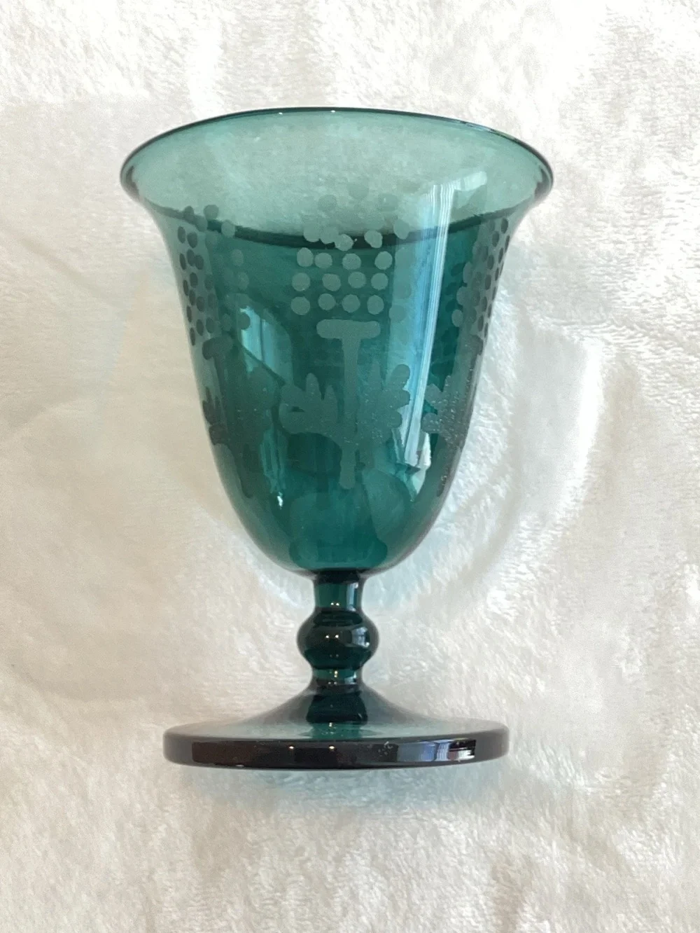 Anthropologie Green Goblet Glass Alejandra New Set of 2 Borosilicate